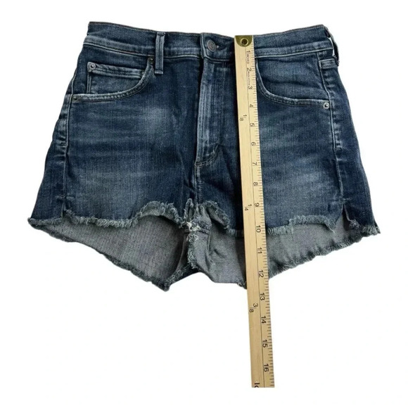 Agolde Anja Frayed Cutoff High Rise Denim Jean Shorts - Picture 9 of 11